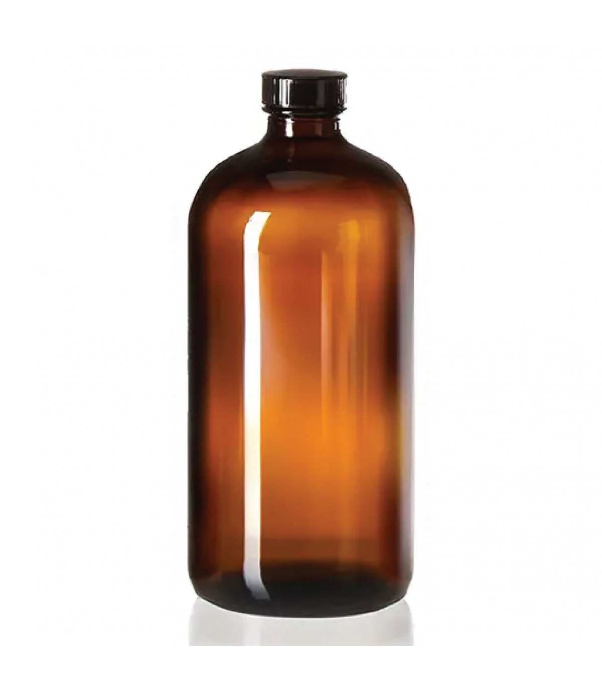 Buy 1 Litre Round Amber Glass Bottle With Cap & Stopper