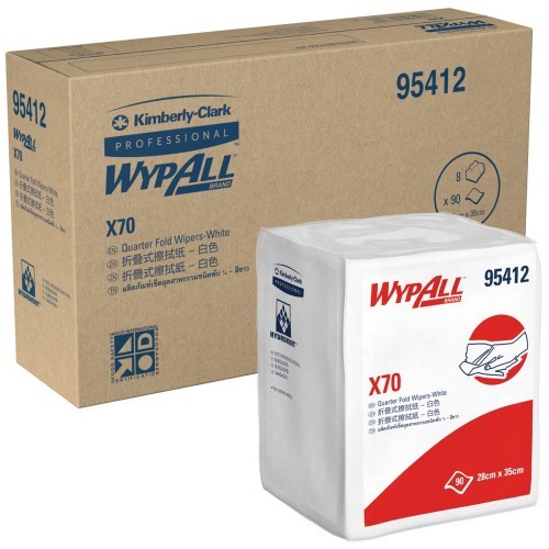 Kimberly Clark™ WYPALL X70 Quarter Fold Wipers, 28cm x 35cm