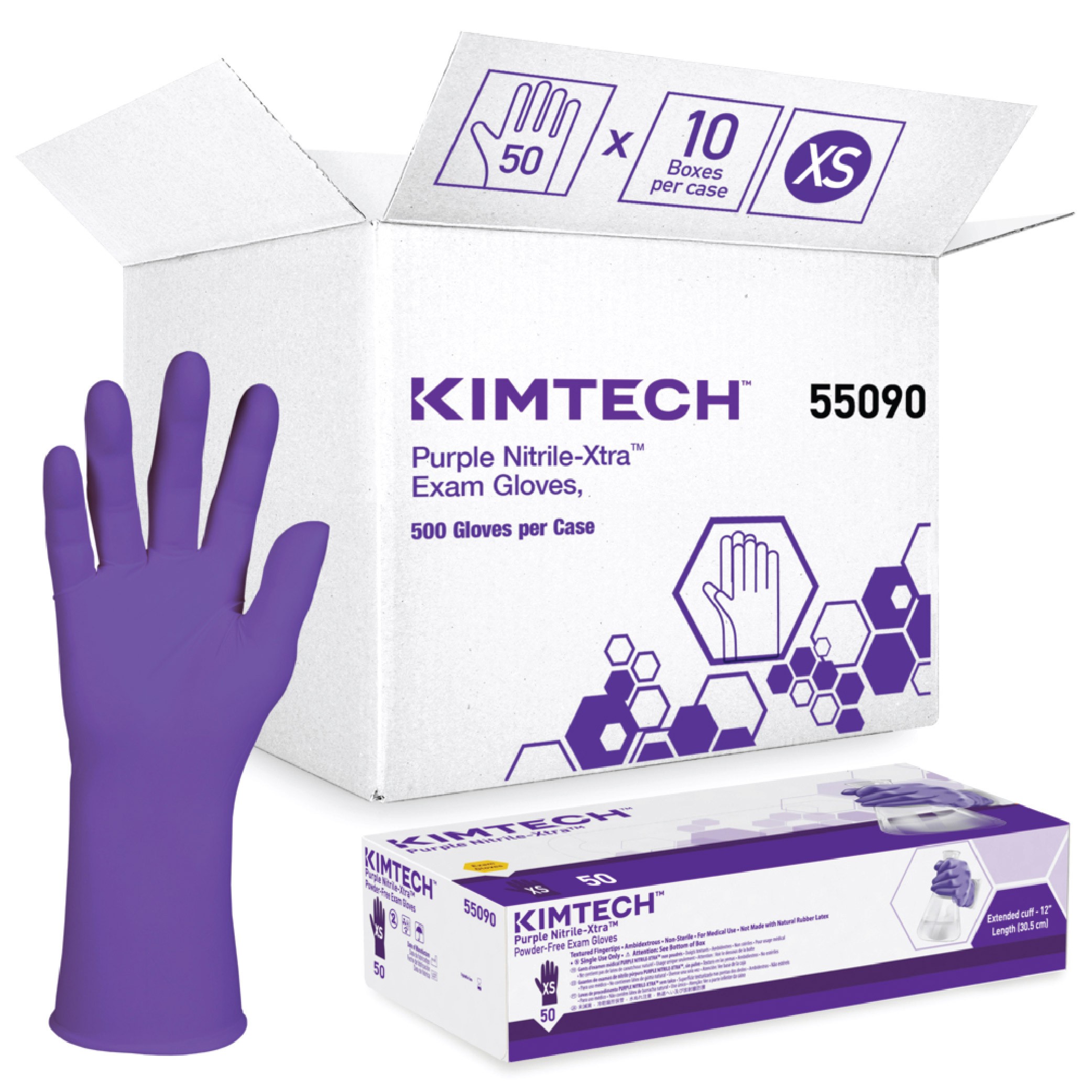 Kimberly Clark™ Purple Nitrile Xtra Powder Free Exam Gloves 12”