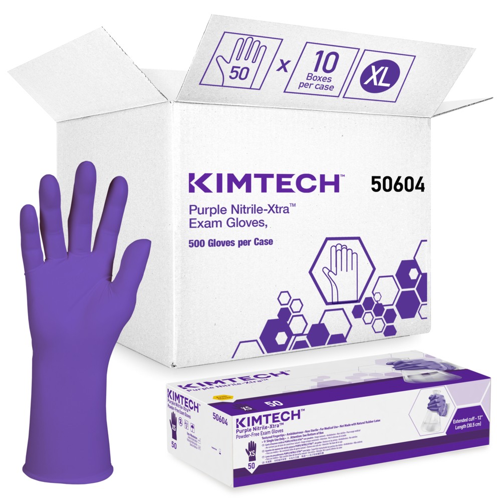 Kimberly Clark™ Purple Nitrile Xtra Powder Free Exam Gloves 12”