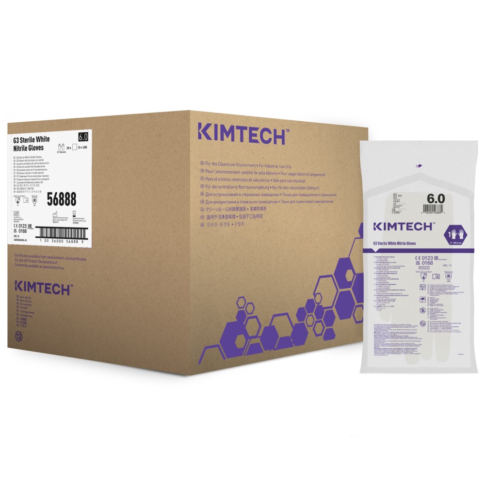 Kimberly-Clark Kimtech™ G3 Sterile White Nitrile Gloves 12" HS