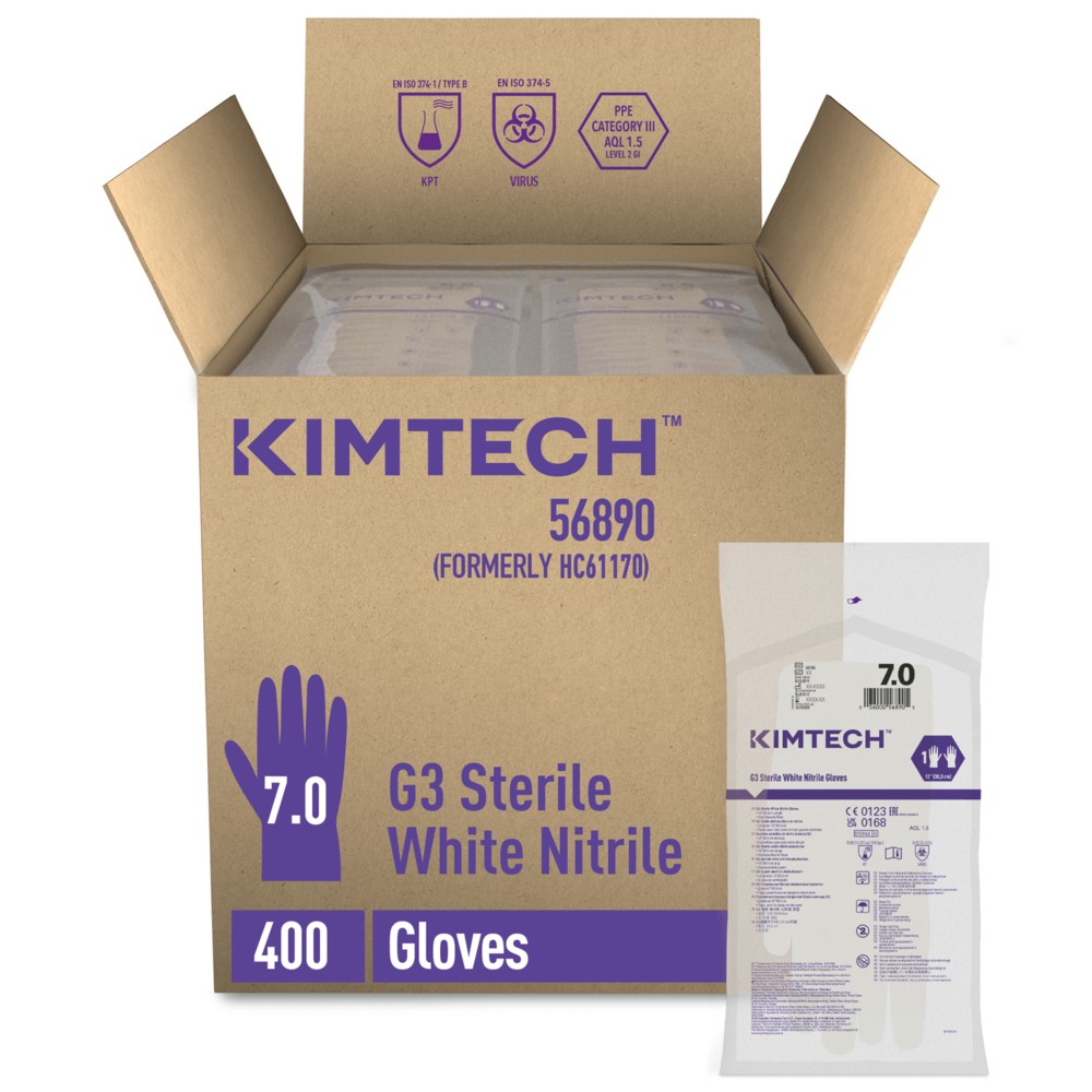 Kimberly-Clark Kimtech™ G3 Sterile White Nitrile Gloves 12" HS