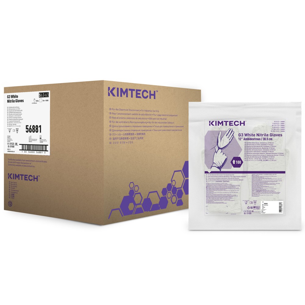 Kimberly-Clark Kimtech™ G3 White Nitrile Gloves 12" Ambi