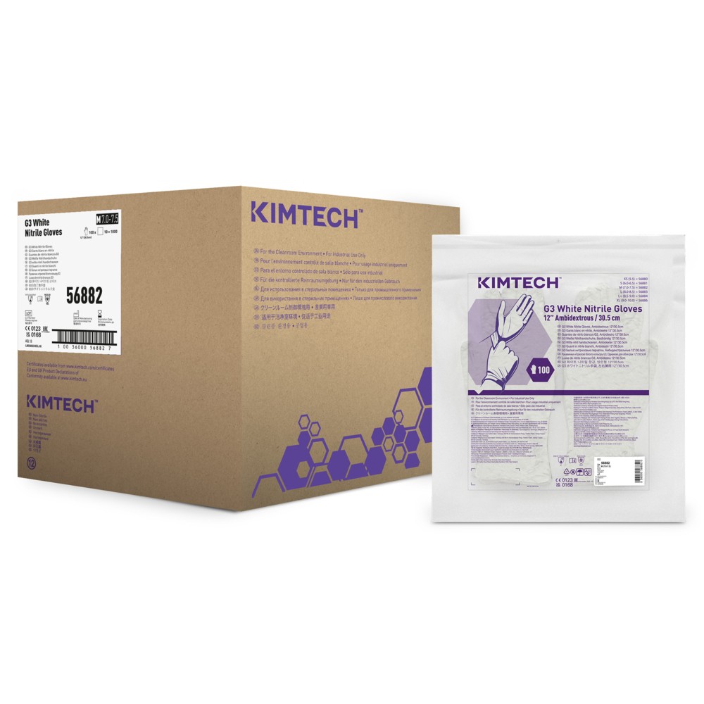 Kimberly-Clark Kimtech™ G3 White Nitrile Gloves 12" Ambi