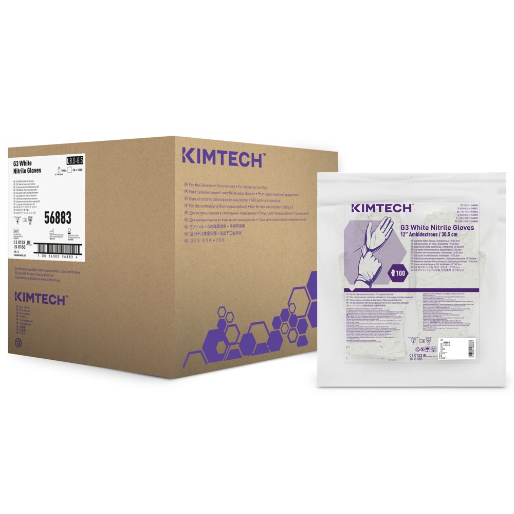 Kimberly-Clark Kimtech™ G3 White Nitrile Gloves 12" Ambi