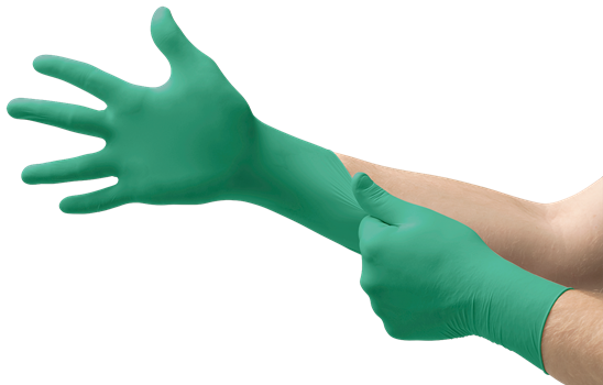 Ansell 92-600 TouchNTuff Powder Free Chemical Resistant Nitrile Disposable Glove Green