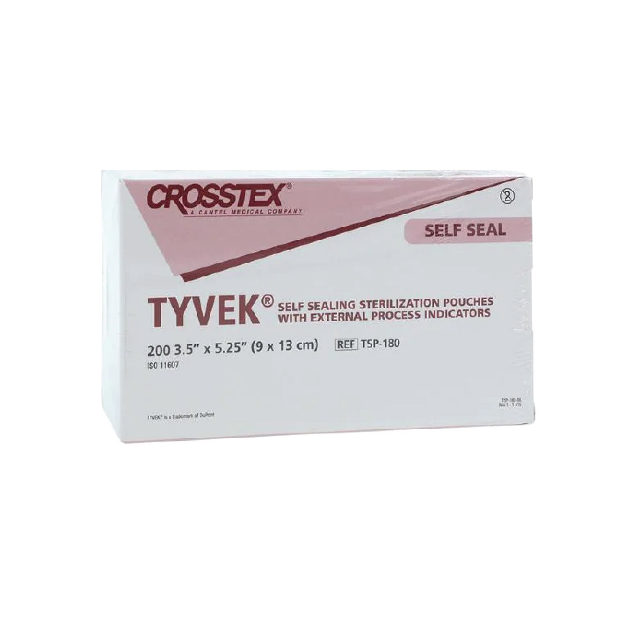 Crosstex TSP-185 TYVEK Self Sealing Sterilization Pouches with External Process Indicators 7.5inch x 13inch