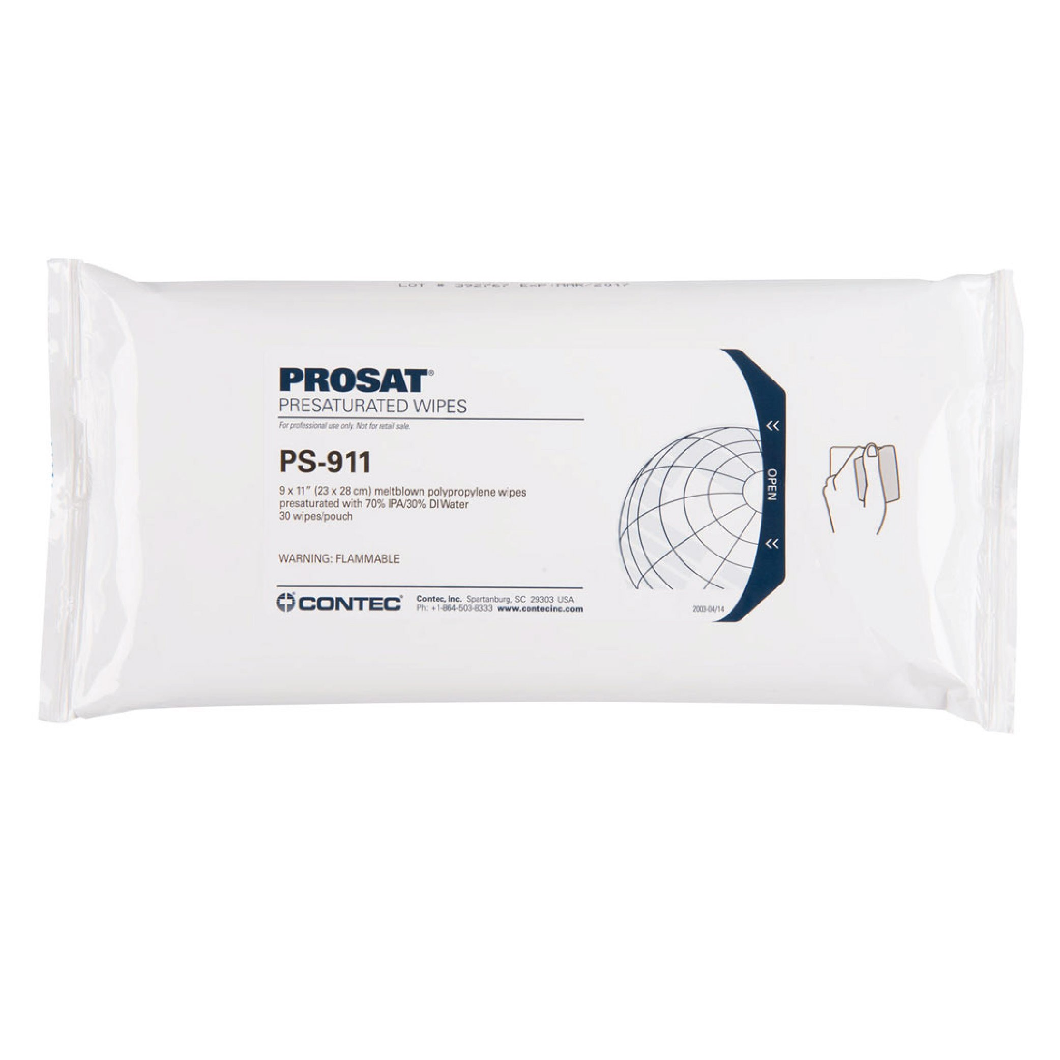 Contec™ PROSAT™ PS-911 Presaturated Wipes