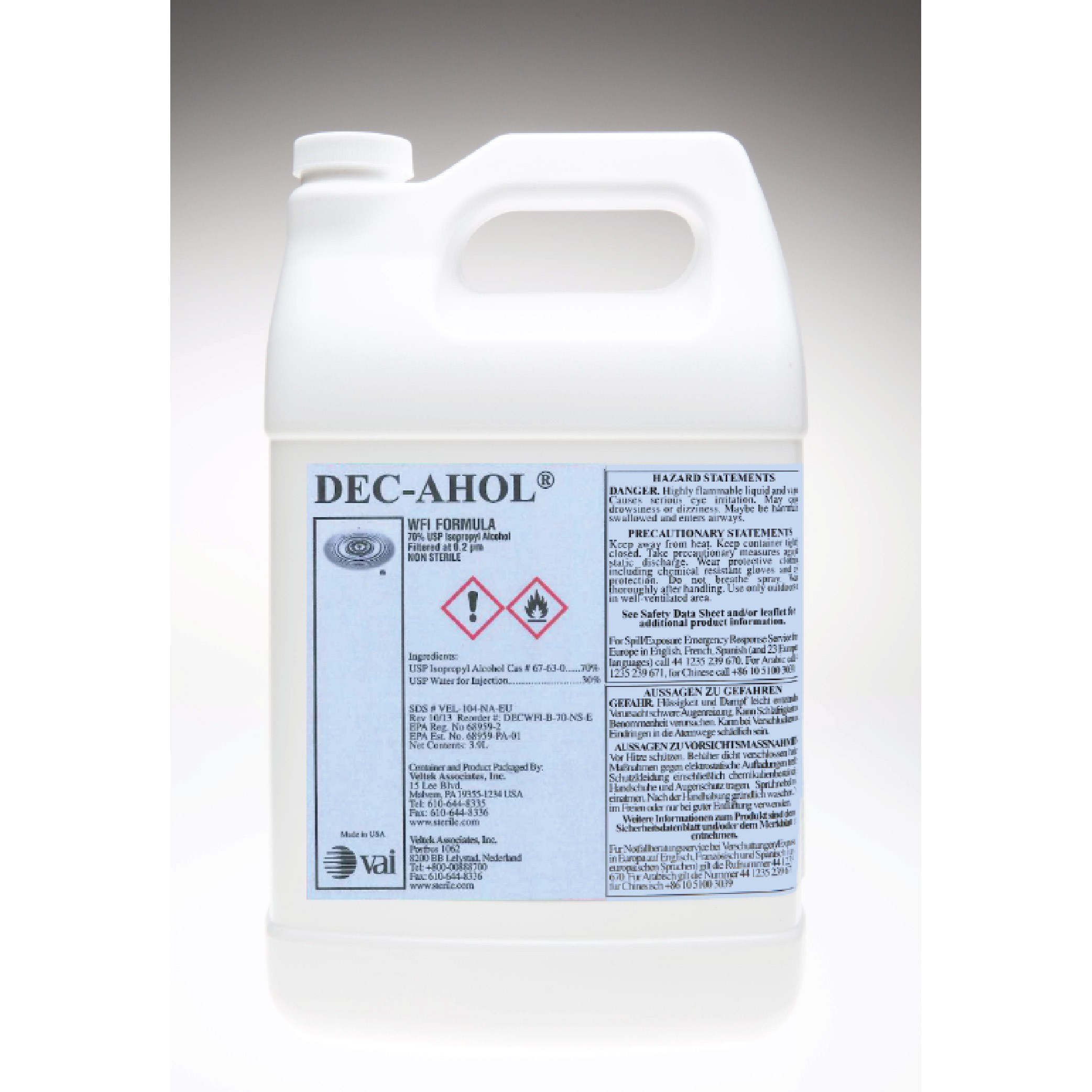Veltek® DECON-AHOL 70%, WFI® Formula