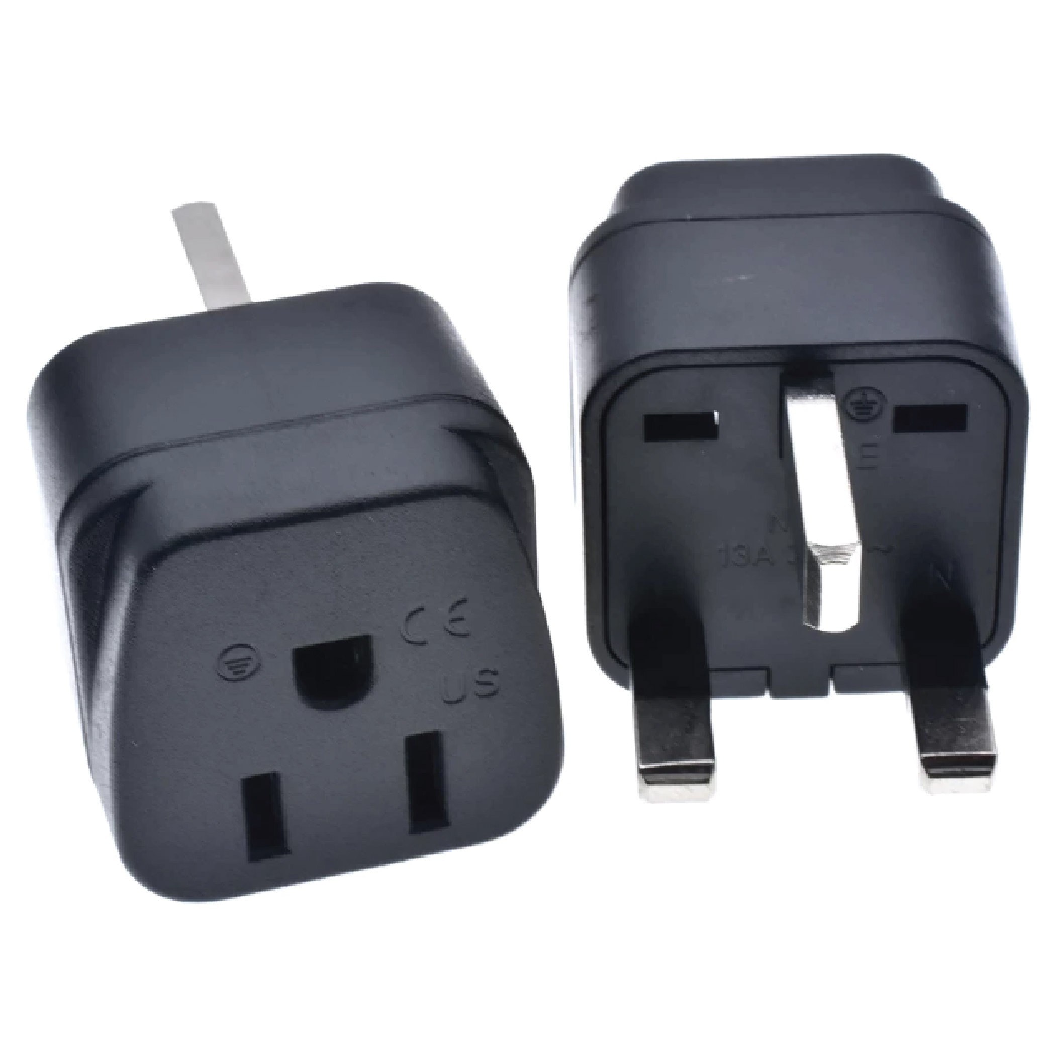 Adaptor: American USA to UK, British 13 Ap 250 V Outlet Plug Convertor for PCUs, 110V - 250V