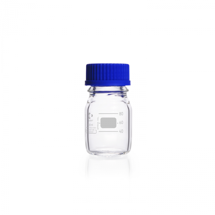DWK Life Sciences DURAN® Original Laboratory Bottle, Clear, with Screw Cap and Pouring Ring, PP, Blue