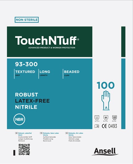Ansell 93-300 TouchNTuff™ Green Nitrile Gloves
