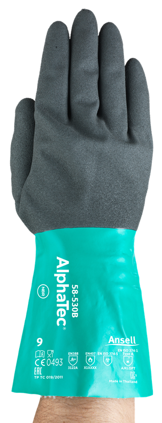 Ansell AlphaTec™ 58-530B Liquid-Proof, Chemical Resistant Glove