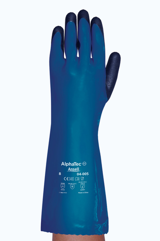 Ansell AlphaTec™ 04-005 Certified Heavy Duty PVC Chemical Protection Gloves - Extended Cuff