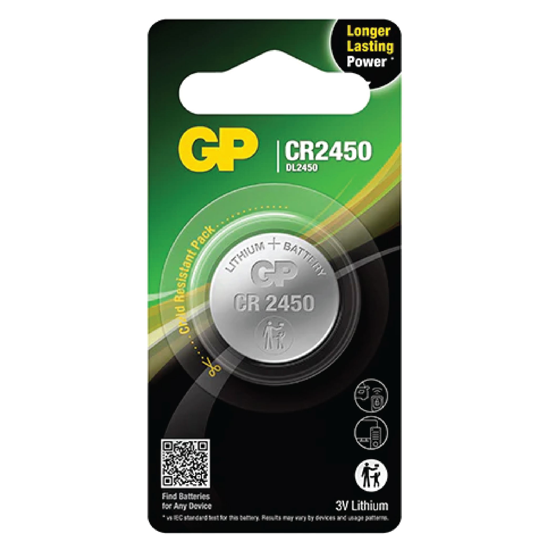 GP Lithium Coin Battery CR2450