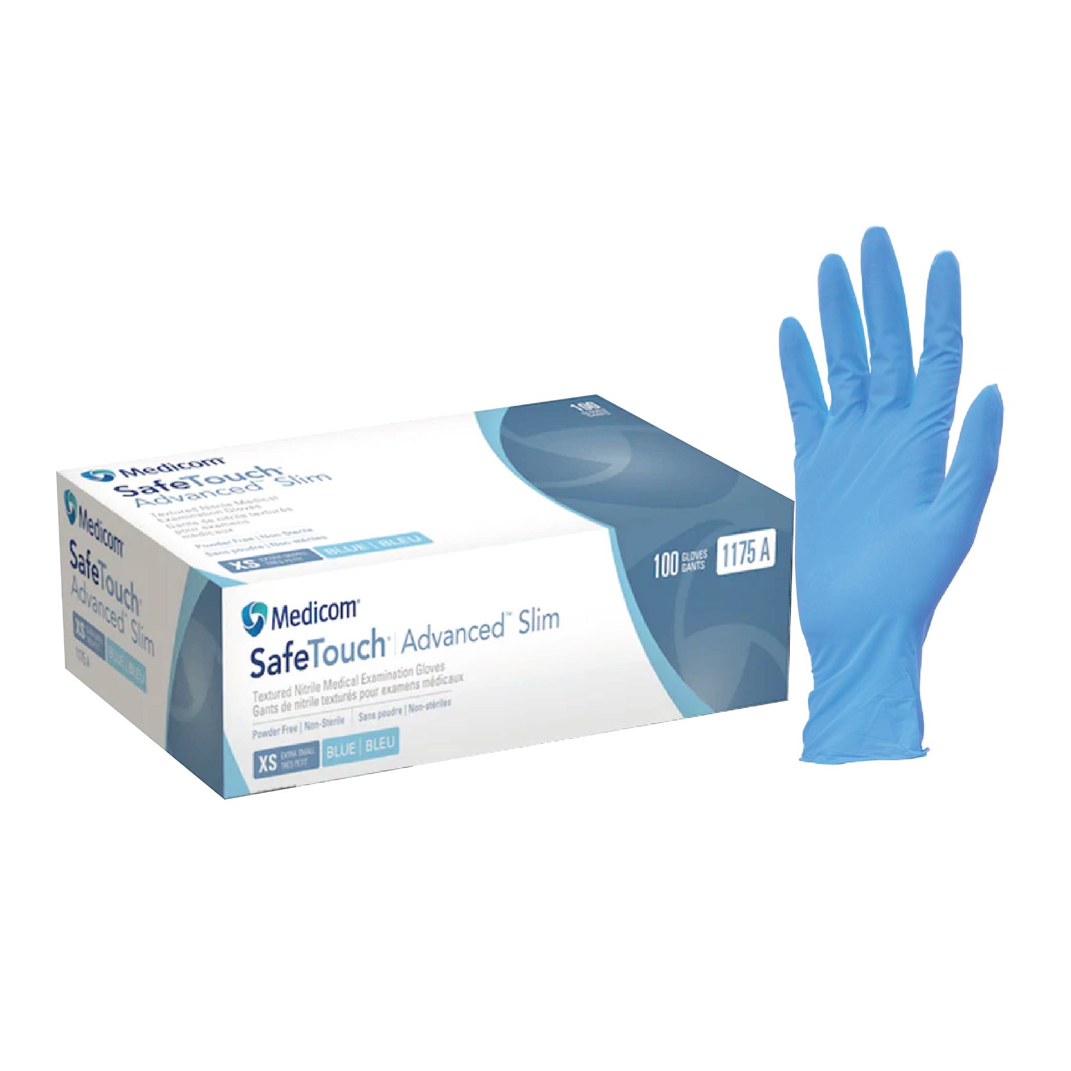 Medicom SafeTouch® Advanced™ Slim Blue Nitrile Examination Gloves