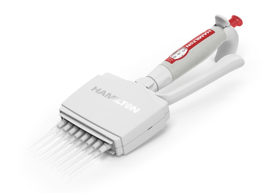 Hamilton 55019-52 8-Channel Adjustable Volume SoftGrip Pipette 30-300 µL