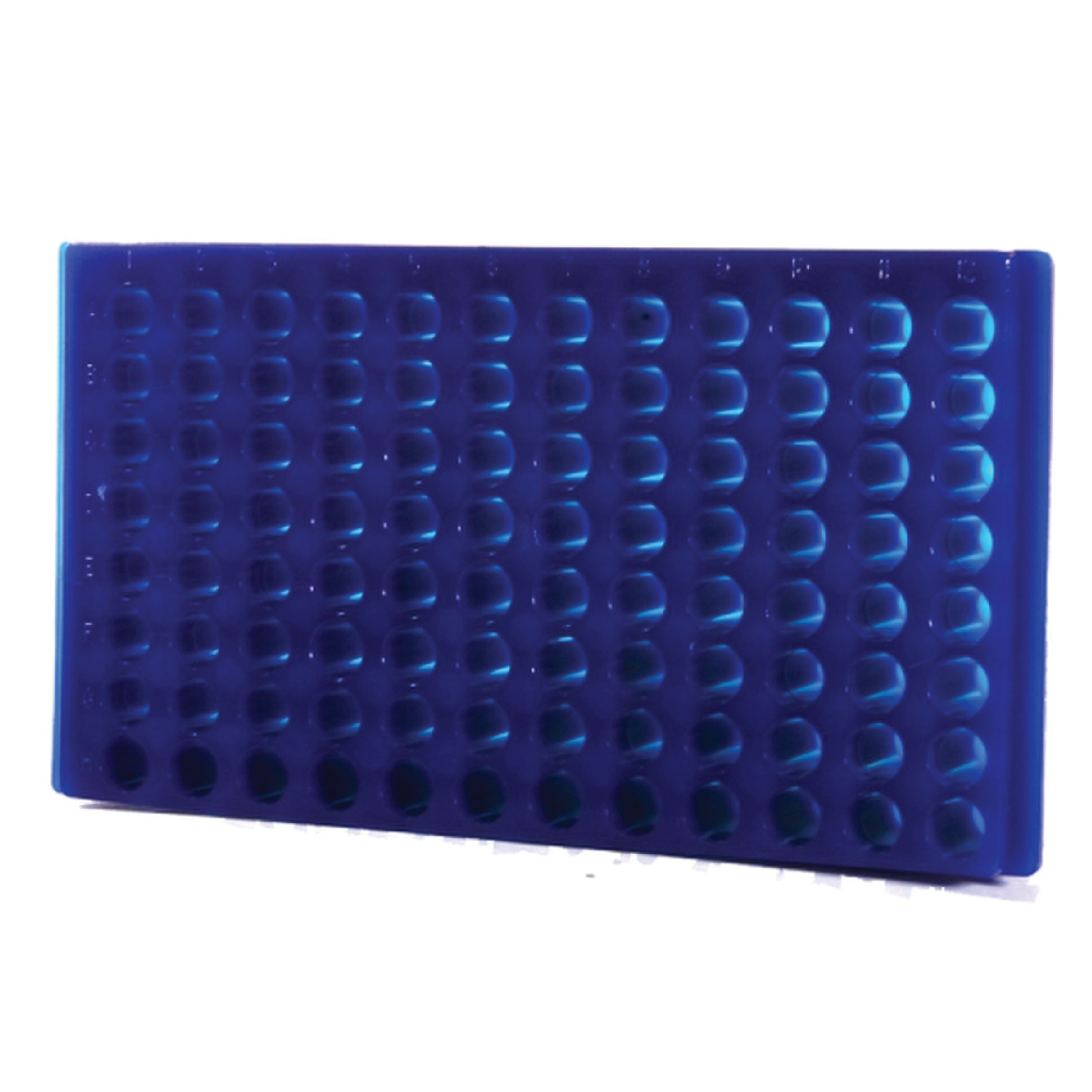 Bio Plas 0092F Microcentrifuge Tube Rack, 96 Wells, Fluorescent Blue