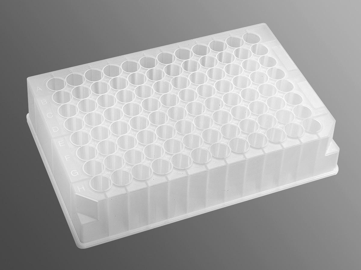 Corning Axygen® 96-well Clear Round Bottom 1.1 mL Polypropylene Deep Well Plate, Sterile