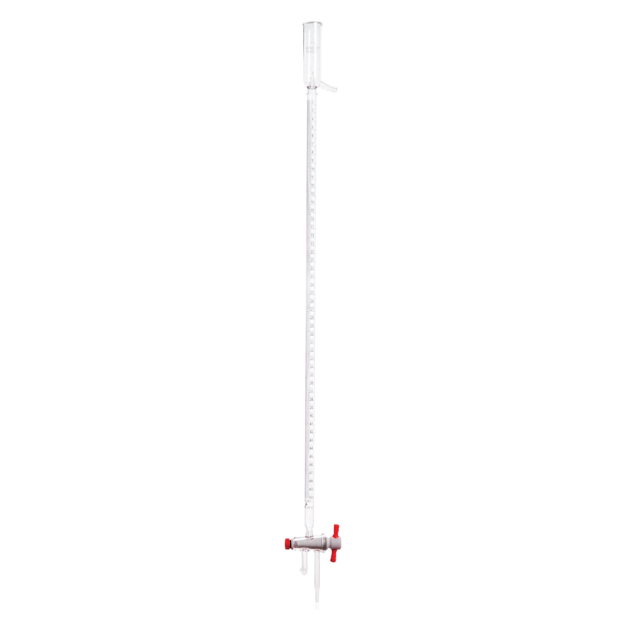 DWK Life Sciences® KIMBLE® KIMAX® Buret, Class A, Serialized and Certified, with Three-Way Stopcock