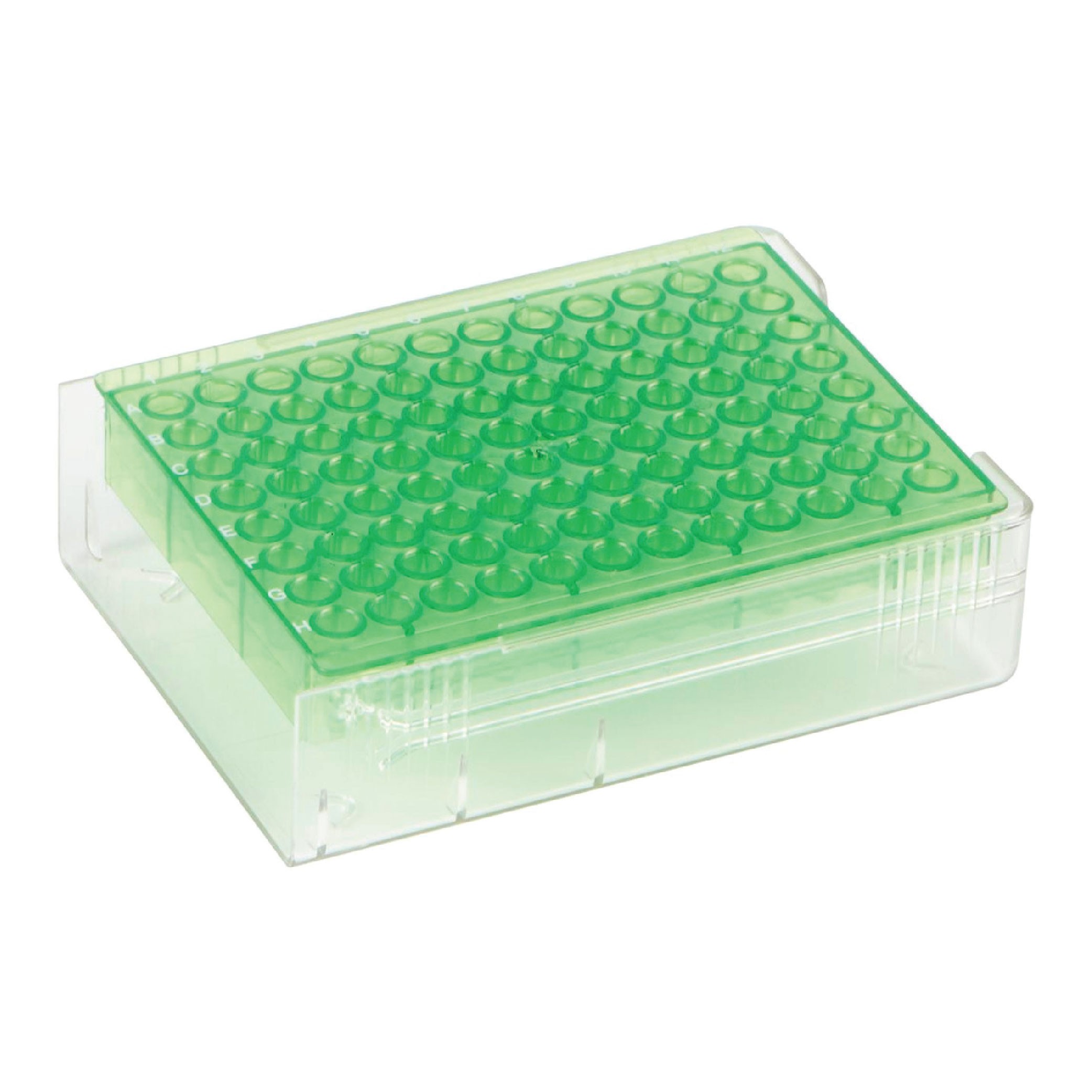 Heathrow Scientific HS120540 Low Temperature PCR© Rack, 96 Well, Green
