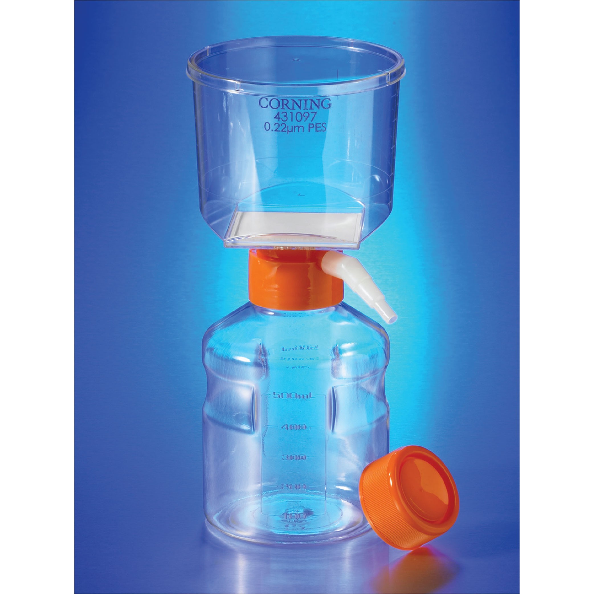 Corning® 500 mL Vacuum Filter/Storage Bottle System, 0.2 µm Pore 33.2cm² Nylon Membrane, Sterile, 12/Case