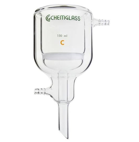 Chemglass 350 mL Filter Funnels, Jacketed Medium Frit