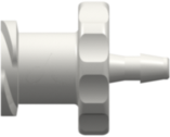 Female Luer Thread Style to 200 Series Barb, 1/16" (1.6 mm) ID Tubing, White Nylon