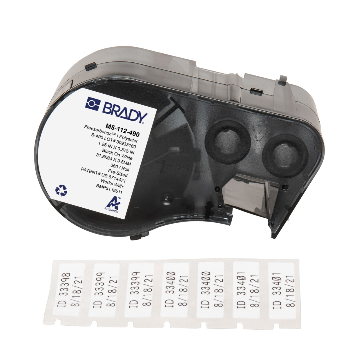 Brady FreezerBondz™ Cryogenic Matte Polyester Labels 0.375"H x 1.2, 360 Labels per roll