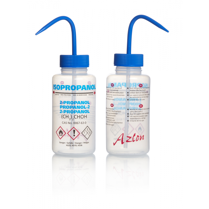 AZLON® Wash Bottle, non-vented, 500mL Isopropanol, region 1