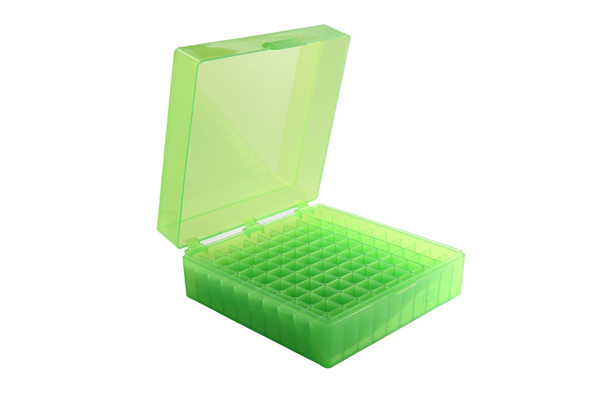 100 Well Tube Storage Box, Green
