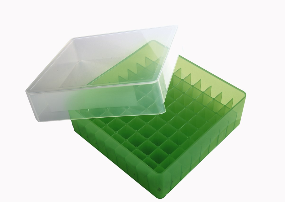 81-Well Tube Storage Box, Green, Green