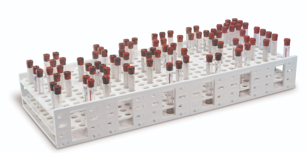 Mega Racks® Tube Rack Double for 13-16mm Tubes, White