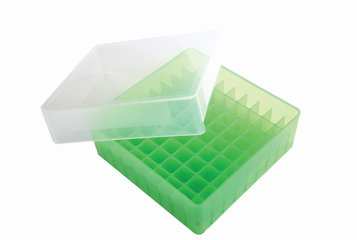 81-Well Tube Storage Box, Green, Green