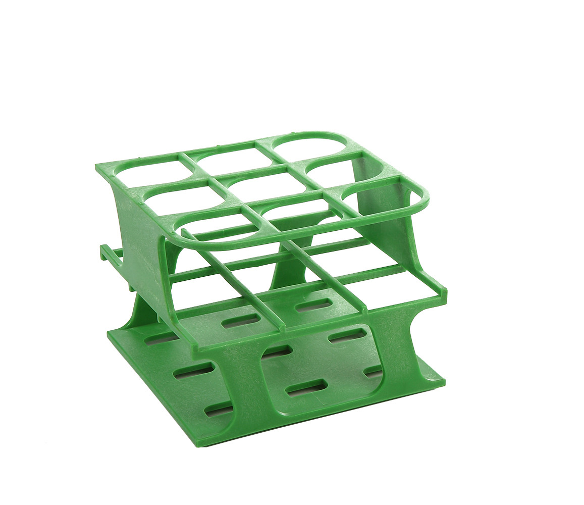OneRack® Tube Rack Half POM 30mm 9-Place, Green