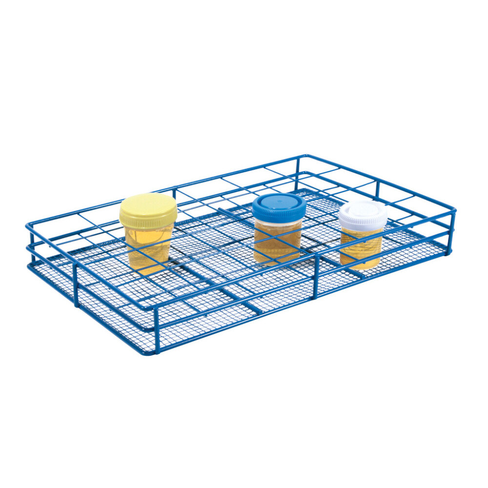 Coated Wire Urine Container Rack, 55-58 mm, 4 x 6 Format, Blue