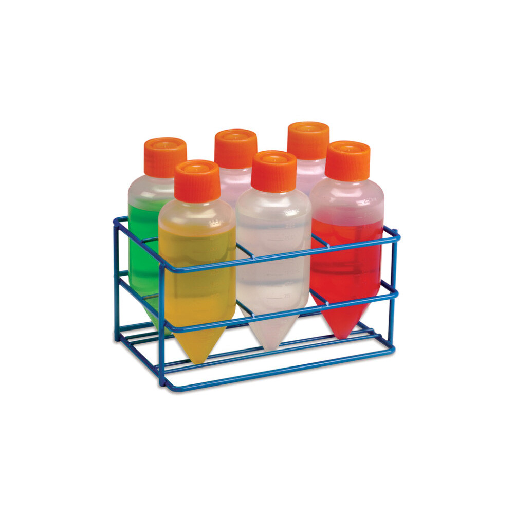 Coated Wire Centrifuge Bottle Rack 55-60mm 2x3 Format, Blue