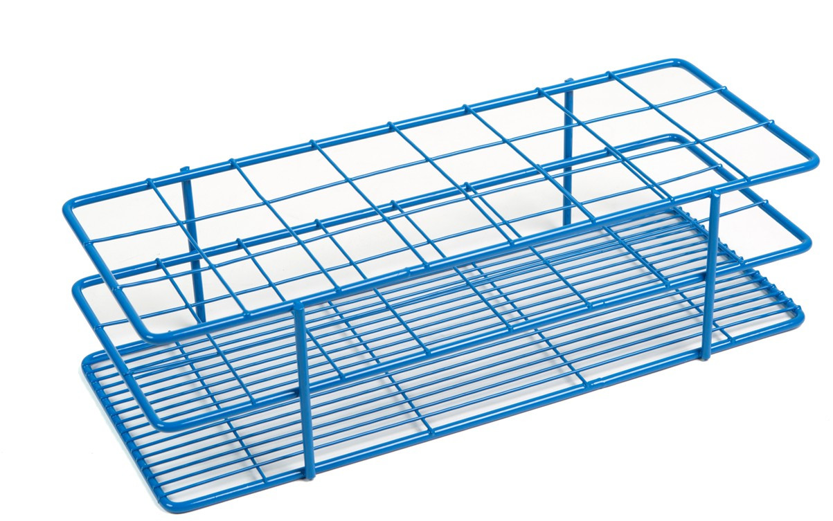 Coated Wire Tube Rack 30-40 mm 3 x 8 Format, Blue