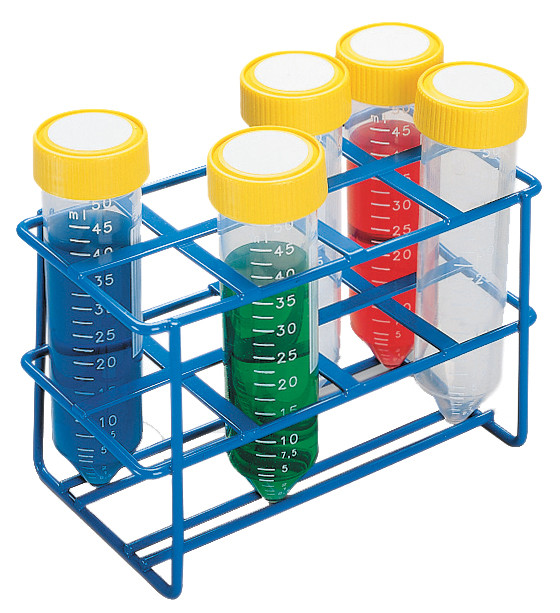Coated Wire Tube Rack 25-30mm 50mL Tubes, 2x4 Format, Blue