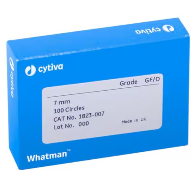 1823-025 Whatman™ Grade GF/D Glass Microfiber Prefilter, Binder Free, Ø 25 mm circle (100/pkt)